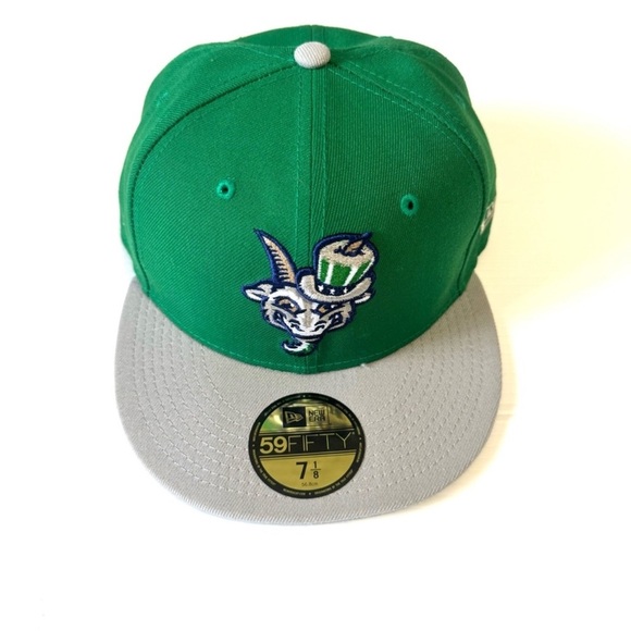 New Era Hartford Yard Goats Green Authentic Collection 59 Fifty Fitted Hat - Picture 1 of 3